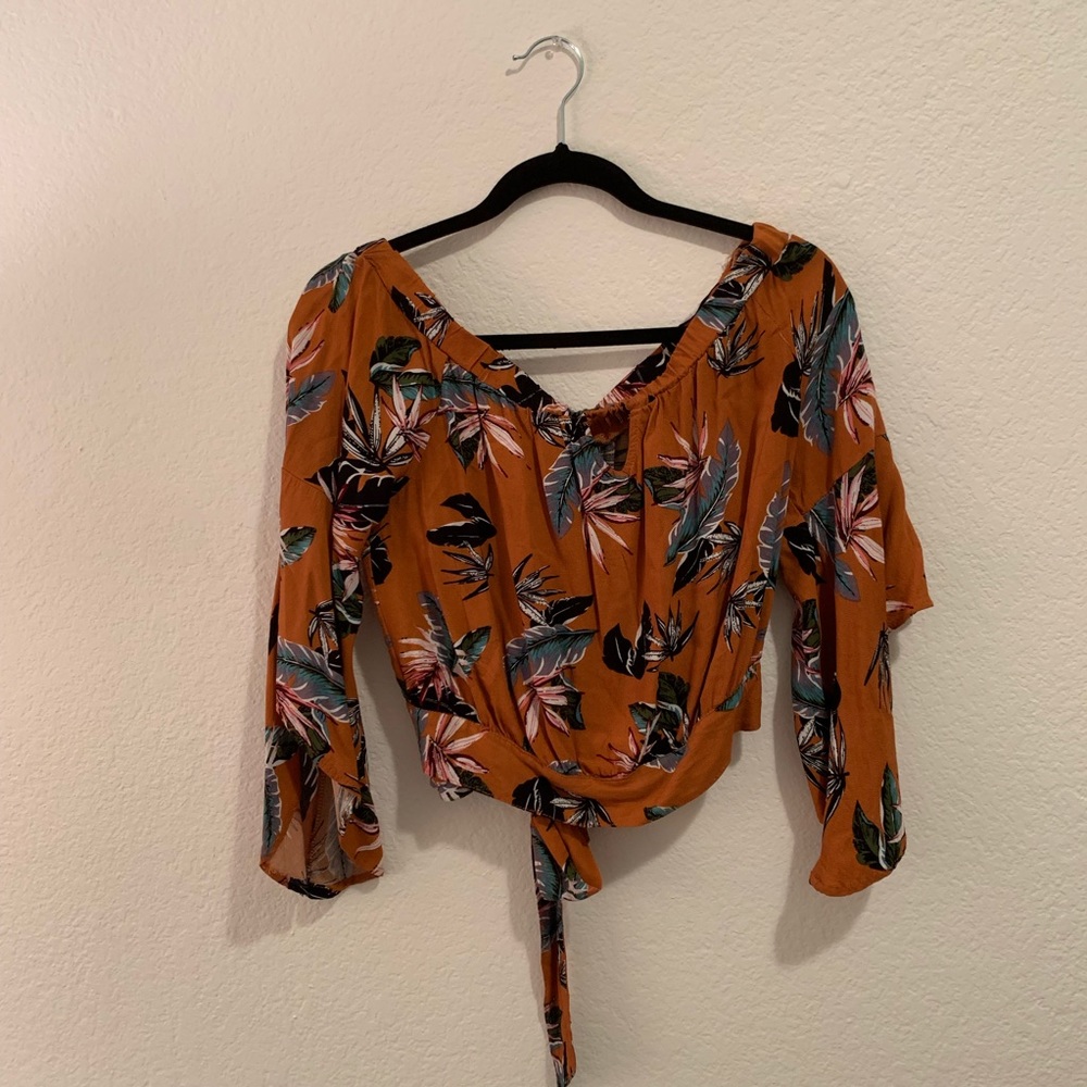 Floral Over the Shoulder Blouse